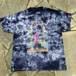 The Police Band Tee Medium Large Tie Dye Retro Tour Commonwealth Canada